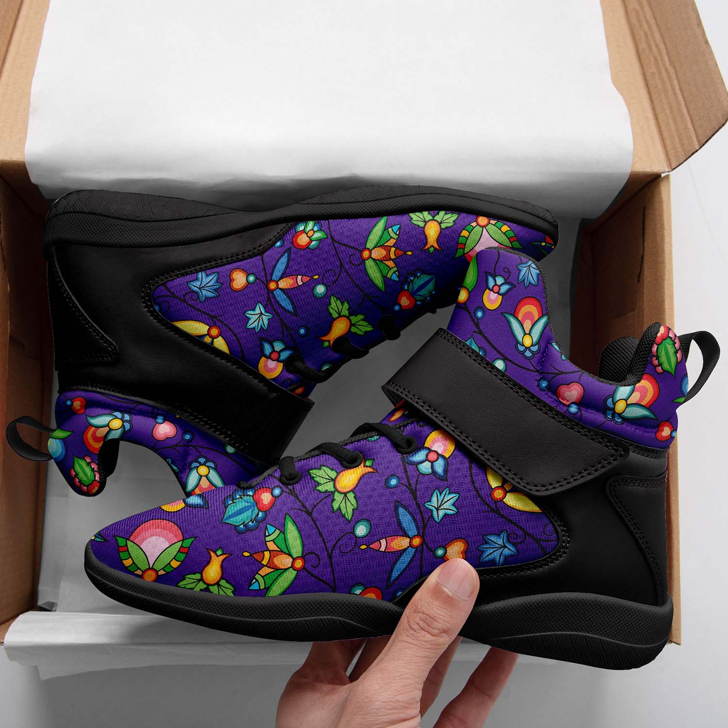 Prairie Plains Spirit Midnight Purple Ipottaa Basketball / Sport High Top Shoes - Black Sole