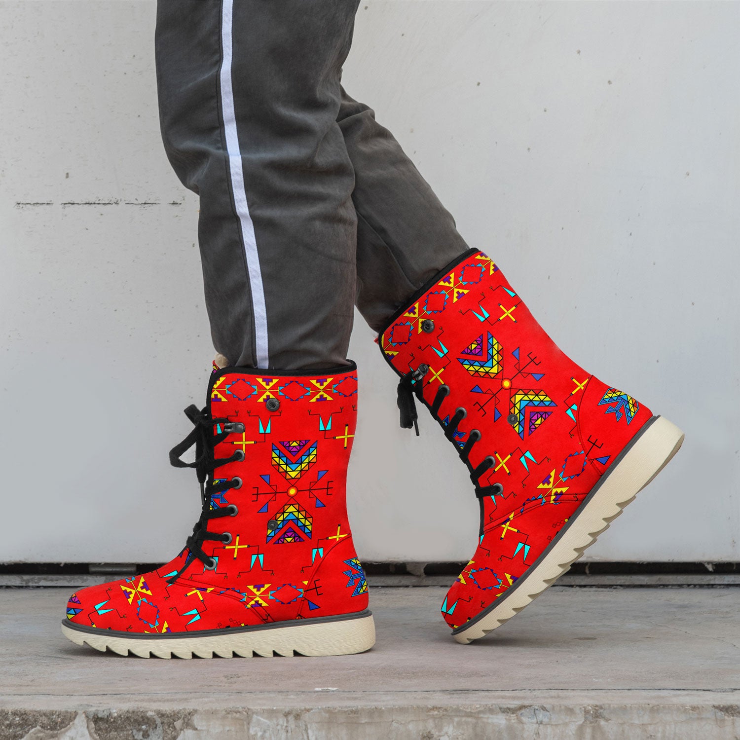 Rainy Chief Rainbow Red Polar Winter Boots