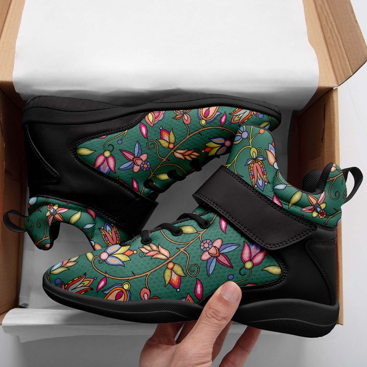 Buffalo Bloom Pond Reflection Ipottaa Basketball / Sport High Top Shoes - Black Sole