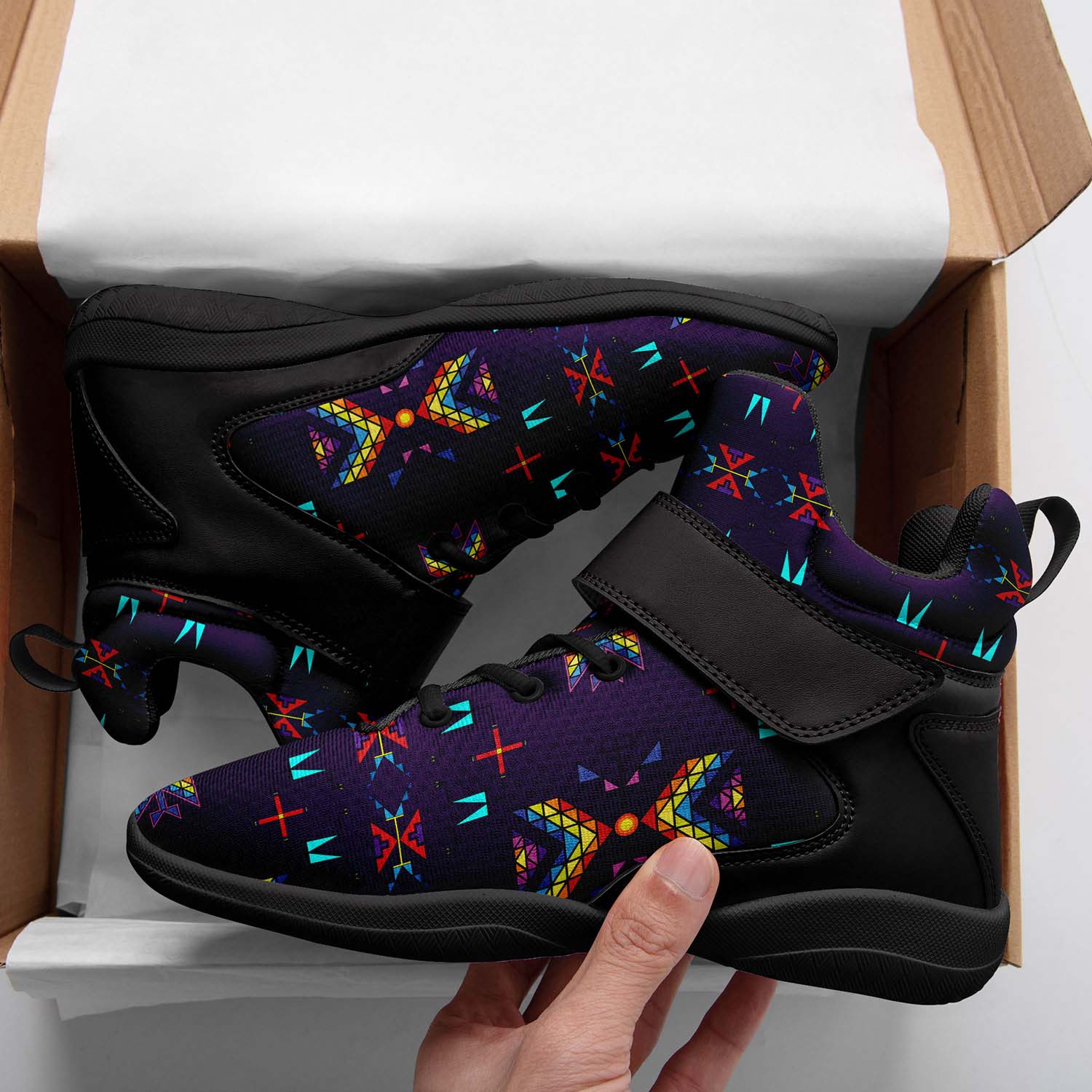 Rainy Chief Rainbow Dark Purple Ipottaa Basketball / Sport High Top Shoes - Black Sole