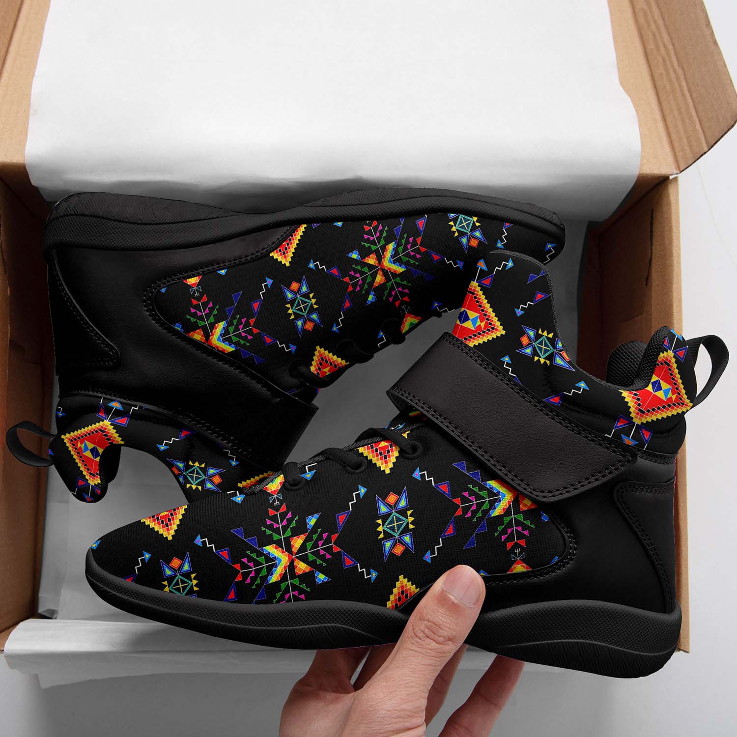 Buffalo Jump Black Ipottaa Basketball / Sport High Top Shoes - Black Sole
