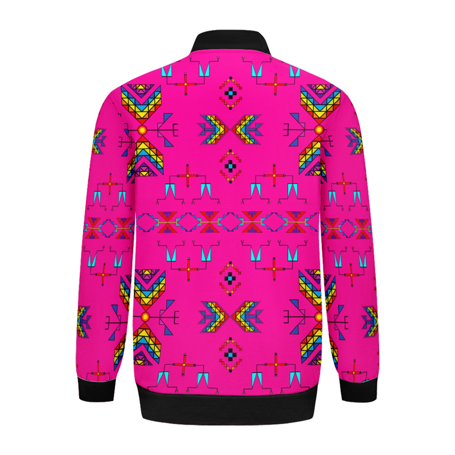 Rainy Chief Rainbow Hot Pink Zippered Collared Lightweight Jacket