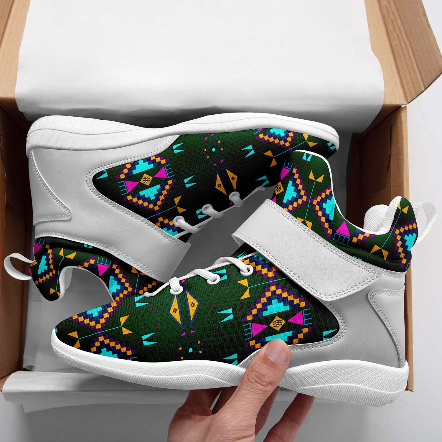 Rite of Passage Squash Leaf Ipottaa Basketball / Sport High Top Shoes - White Sole