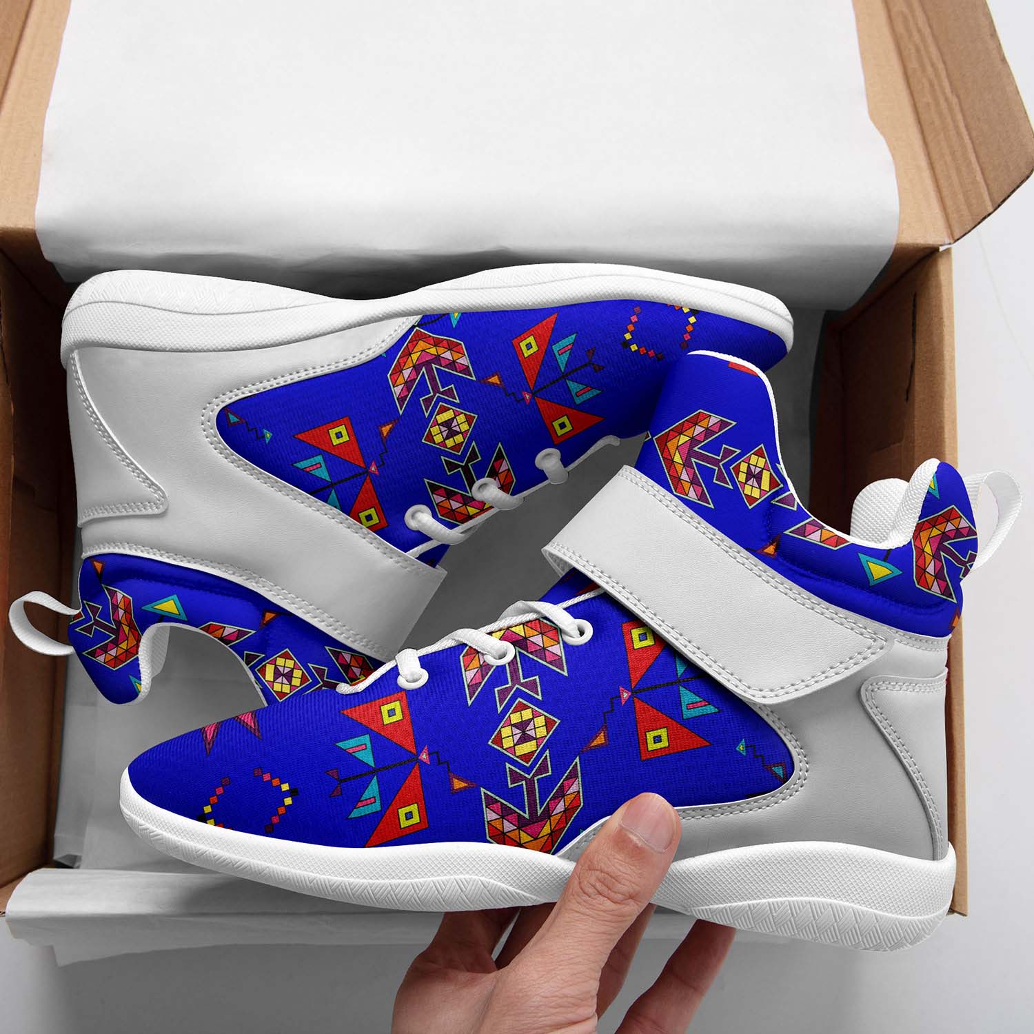 Scattered Generations Royal Ipottaa Basketball / Sport High Top Shoes - White Sole