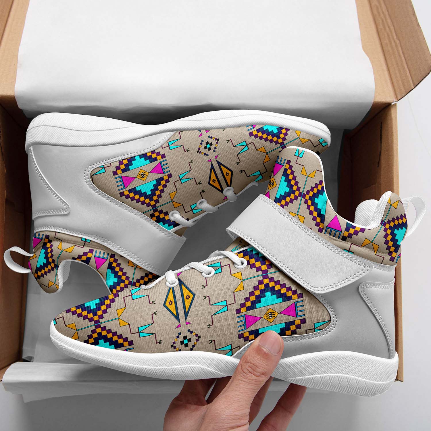 Rite of Passage Sand Ipottaa Basketball / Sport High Top Shoes - White Sole