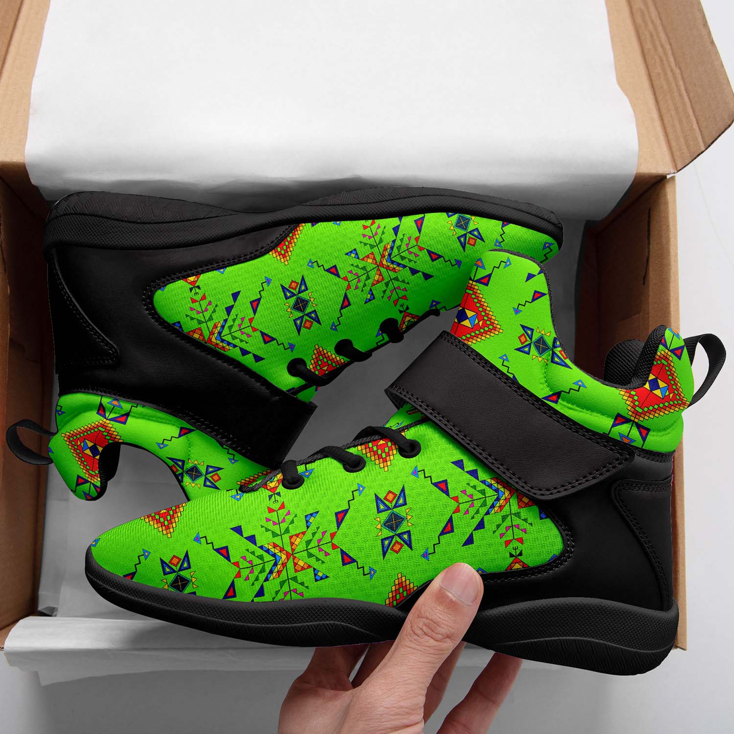 Buffalo Jump Neon Green Ipottaa Basketball / Sport High Top Shoes - Black Sole