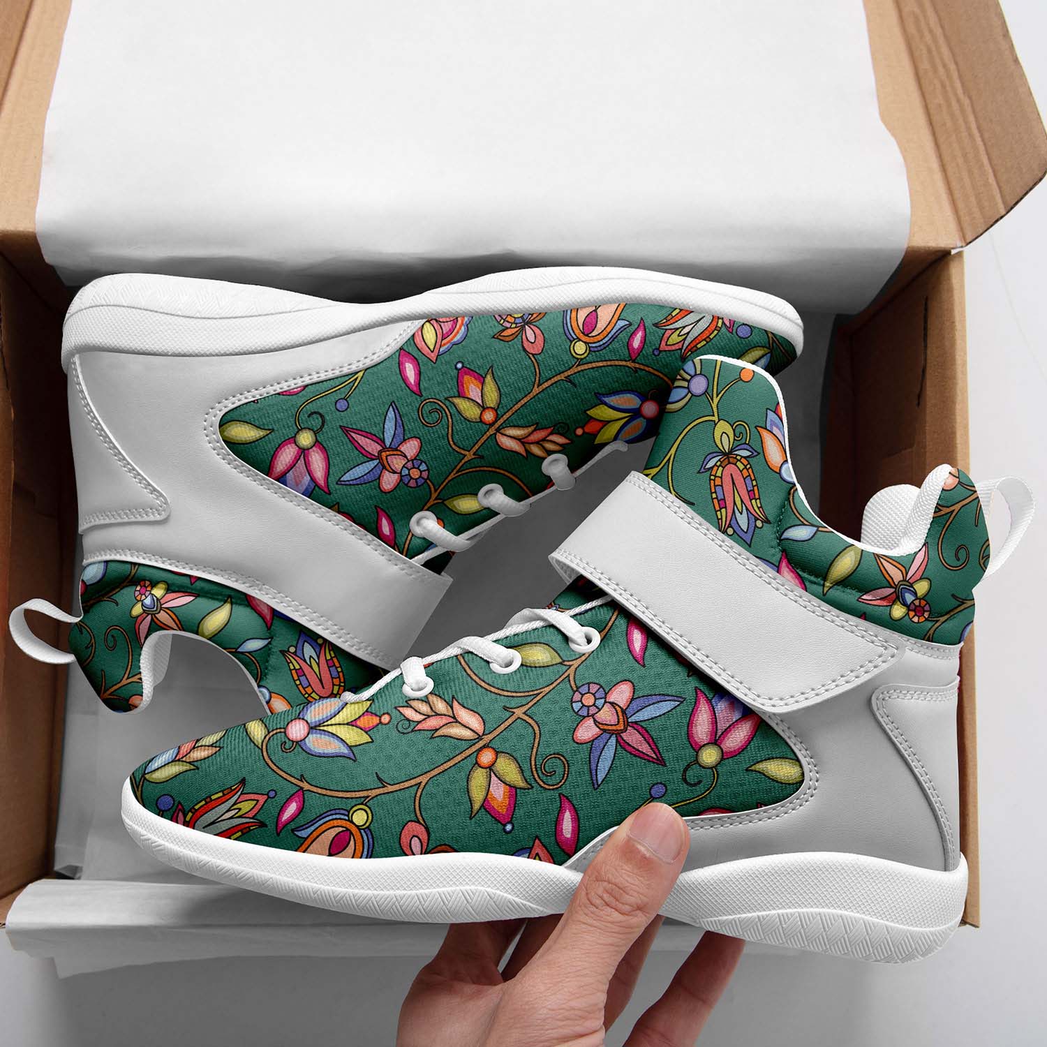 Buffalo Bloom Pond Reflection Ipottaa Basketball / Sport High Top Shoes - White Sole