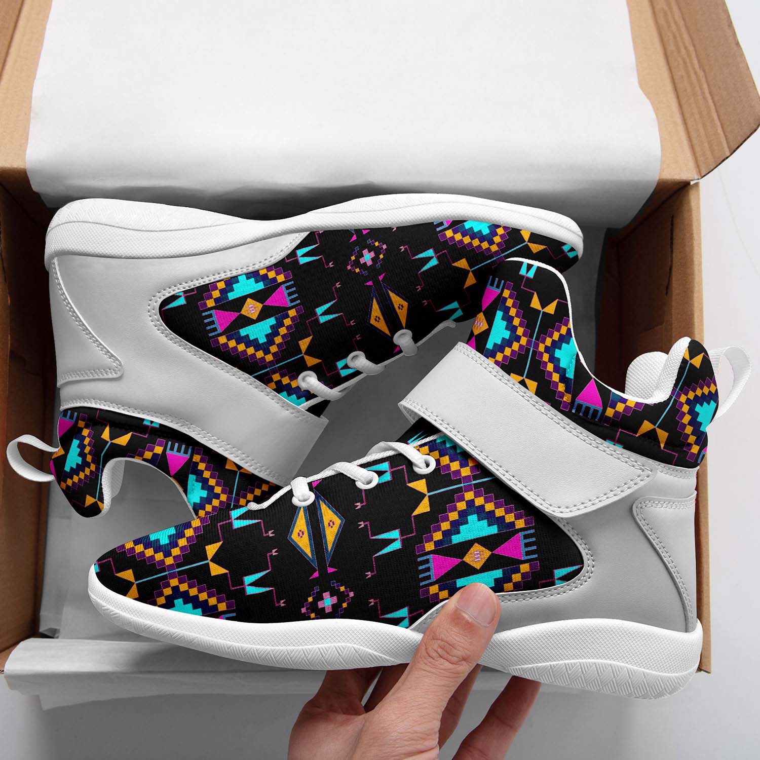 Rite of Passage Black Ipottaa Basketball / Sport High Top Shoes - White Sole