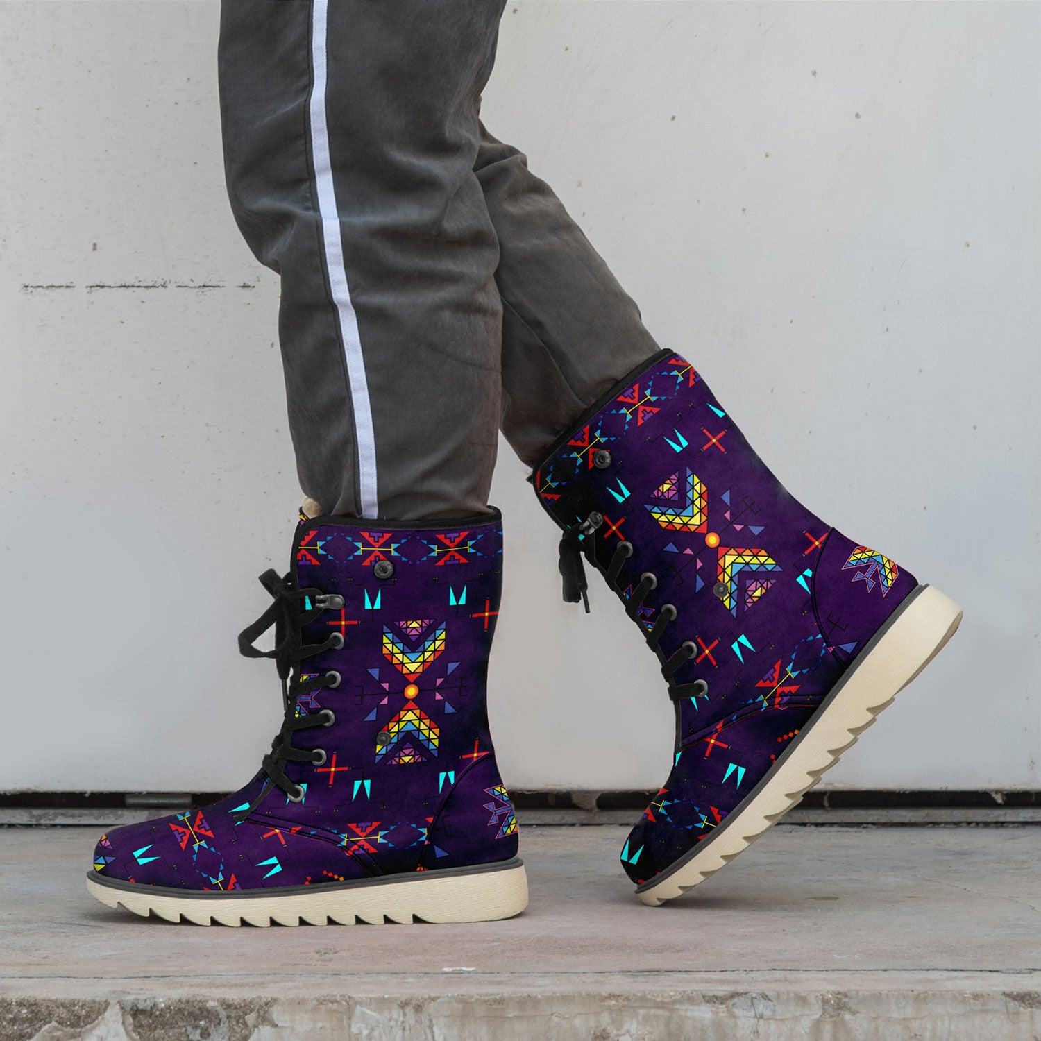 Rainy Chief Rainbow Dark Purple Polar Winter Boots