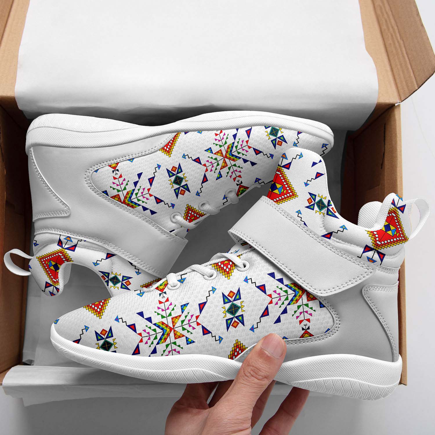 Buffalo Jump White Ipottaa Basketball / Sport High Top Shoes - White Sole