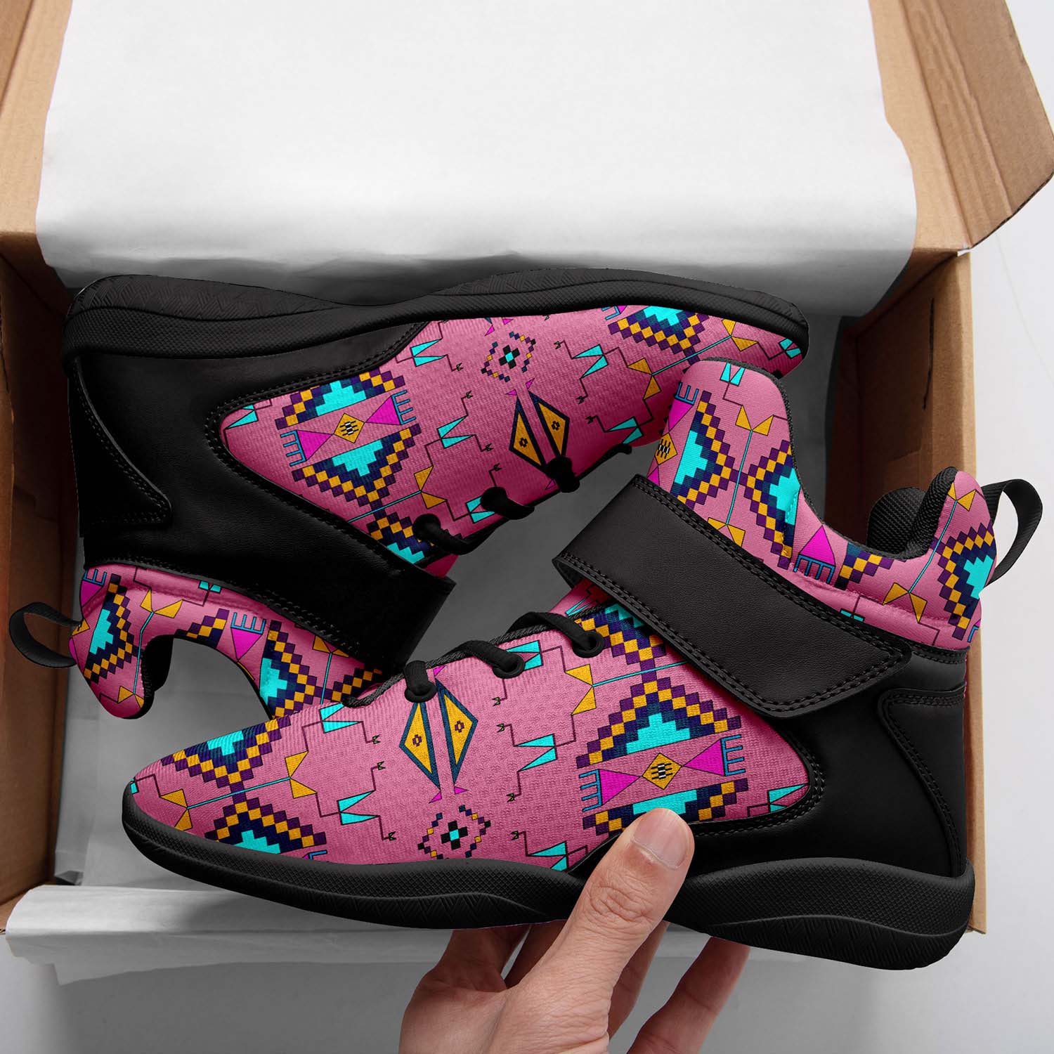 Rite of Passage Pink Ipottaa Basketball / Sport High Top Shoes - Black Sole