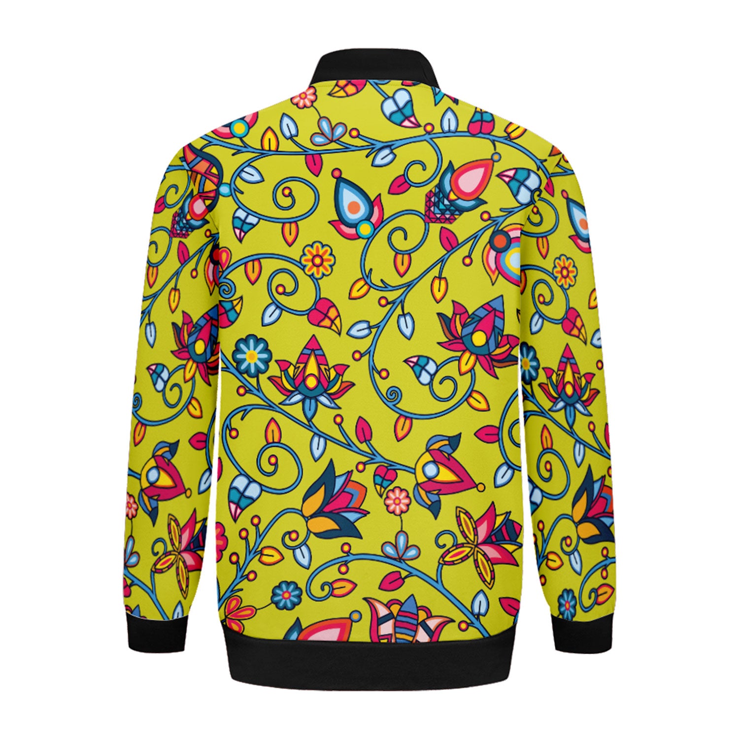 Thorny Path Yellow Zippered Collared Lightweight Jacket