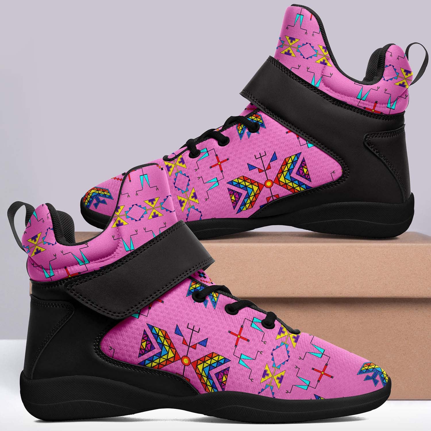 Rainy Chief Rainbow Blush Ipottaa Basketball / Sport High Top Shoes - Black Sole