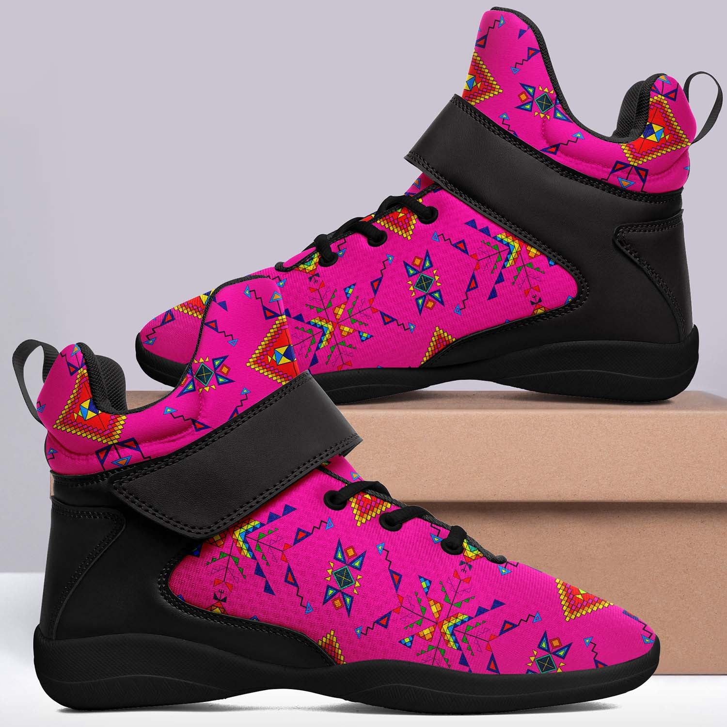 Buffalo Jump Pink Ipottaa Basketball / Sport High Top Shoes - Black Sole