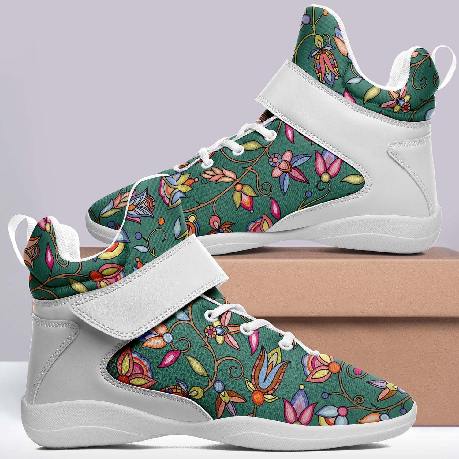 Buffalo Bloom Pond Reflection Ipottaa Basketball / Sport High Top Shoes - White Sole