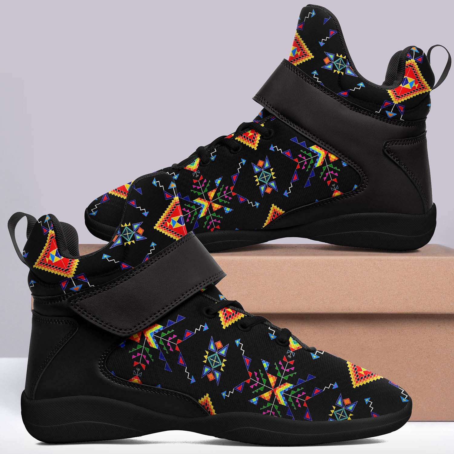 Buffalo Jump Black Ipottaa Basketball / Sport High Top Shoes - Black Sole