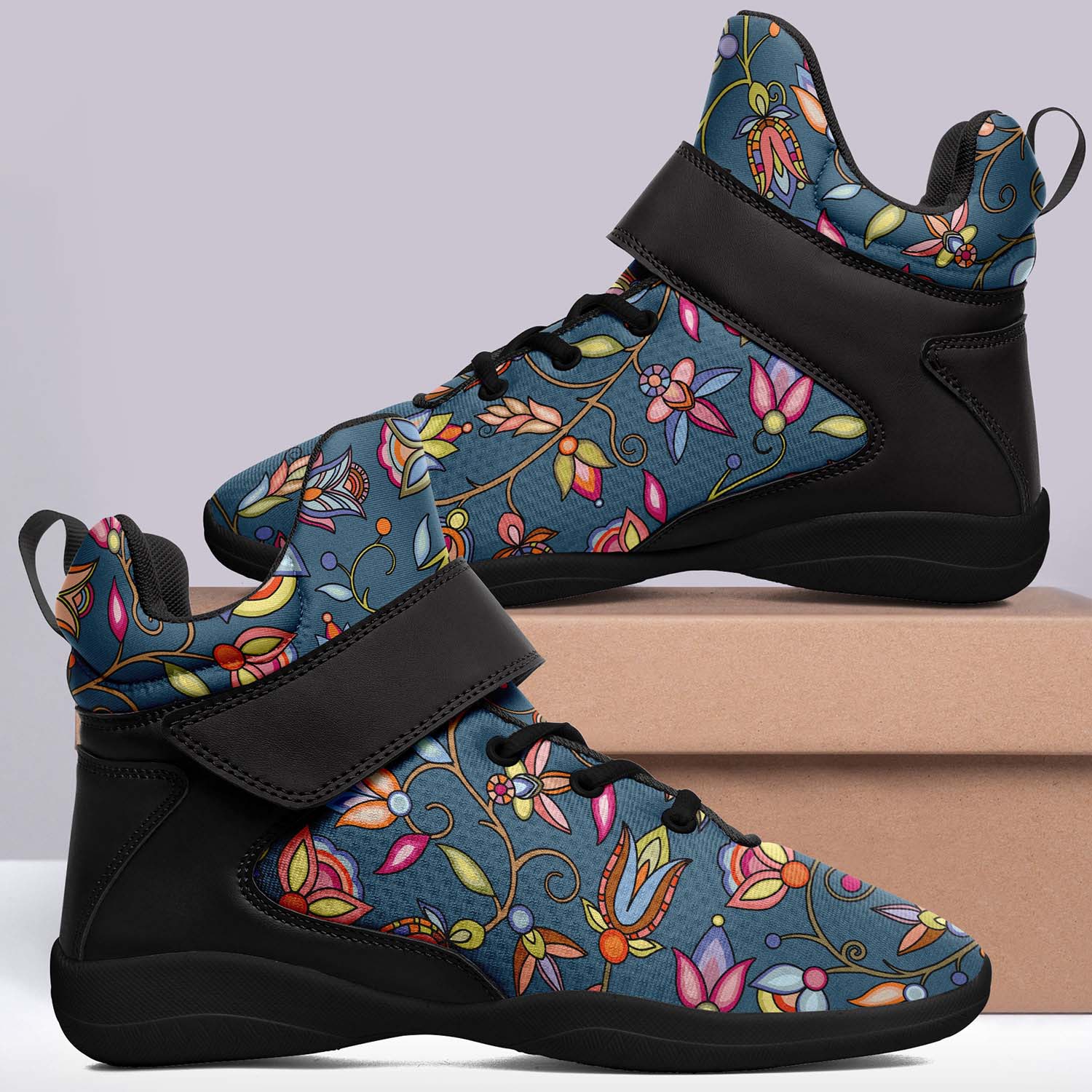 Buffalo Bloom Rainstorm Ipottaa Basketball / Sport High Top Shoes - Black Sole