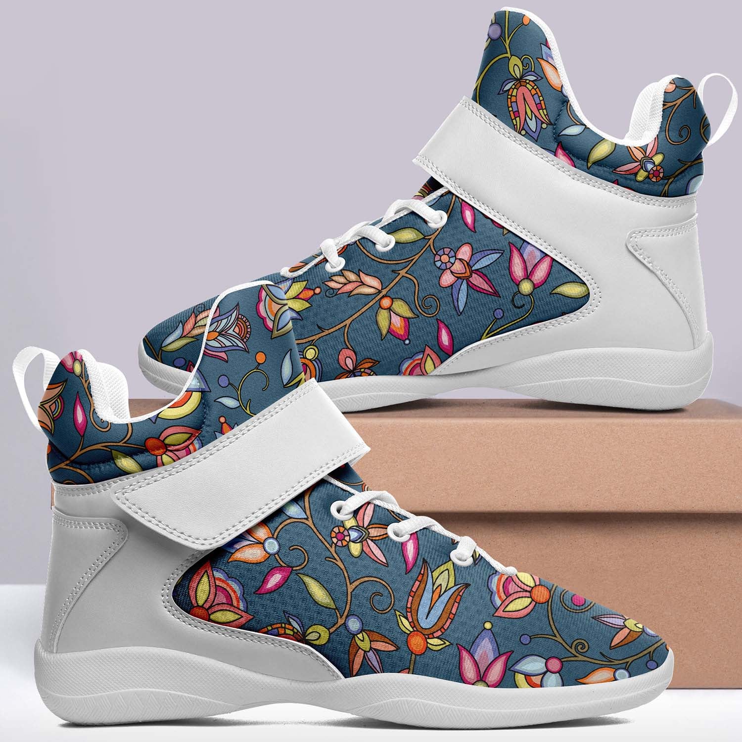 Buffalo Bloom Rainstorm Ipottaa Basketball / Sport High Top Shoes - White Sole