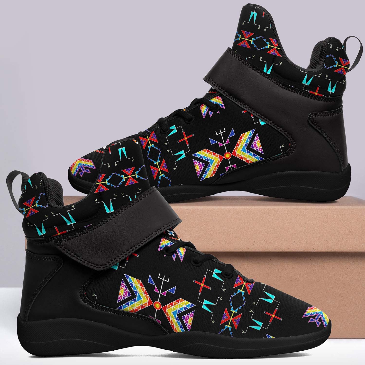 Rainy Chief Rainbow Black Ipottaa Basketball / Sport High Top Shoes - Black Sole
