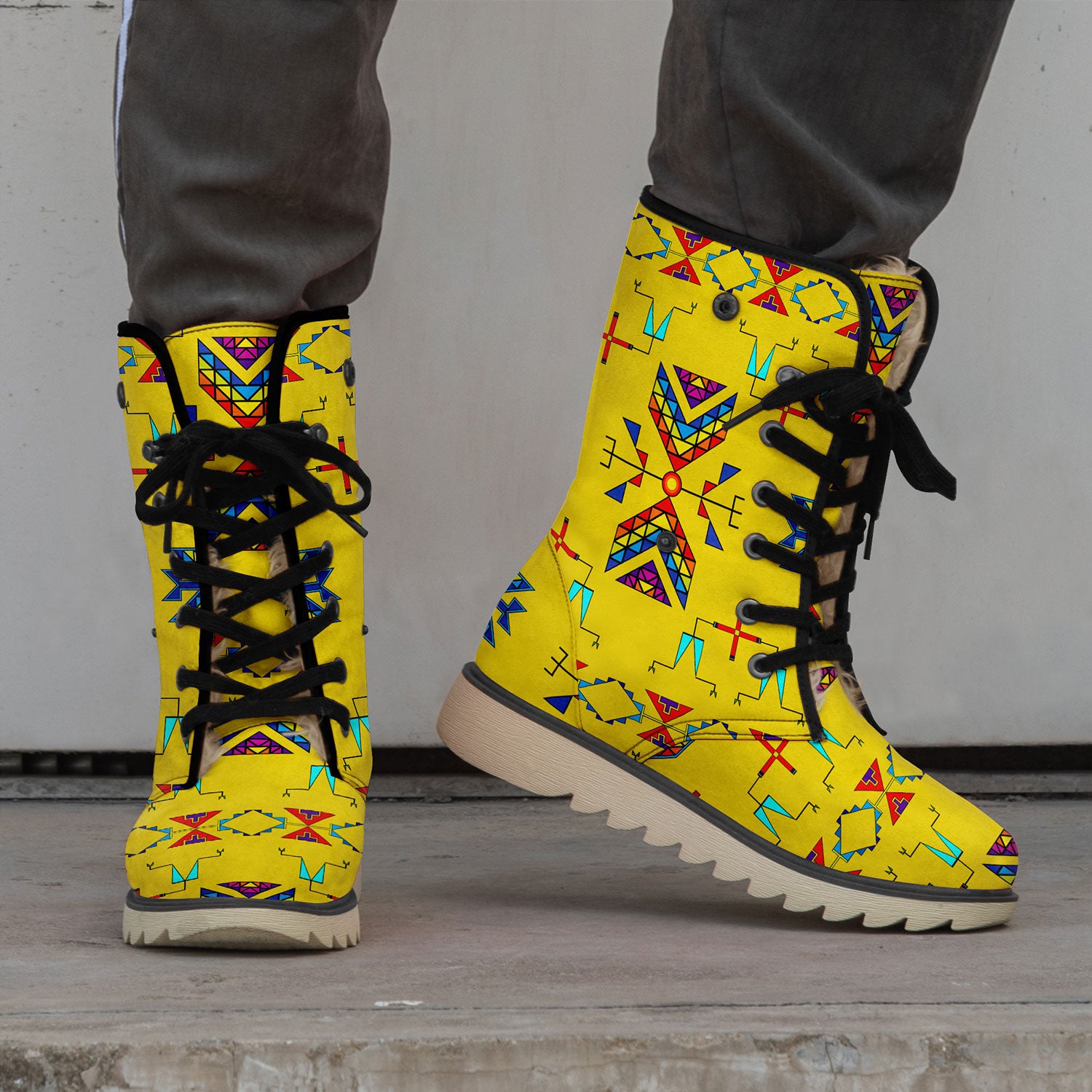 Rainy Chief Rainbow Yellow Polar Winter Boots