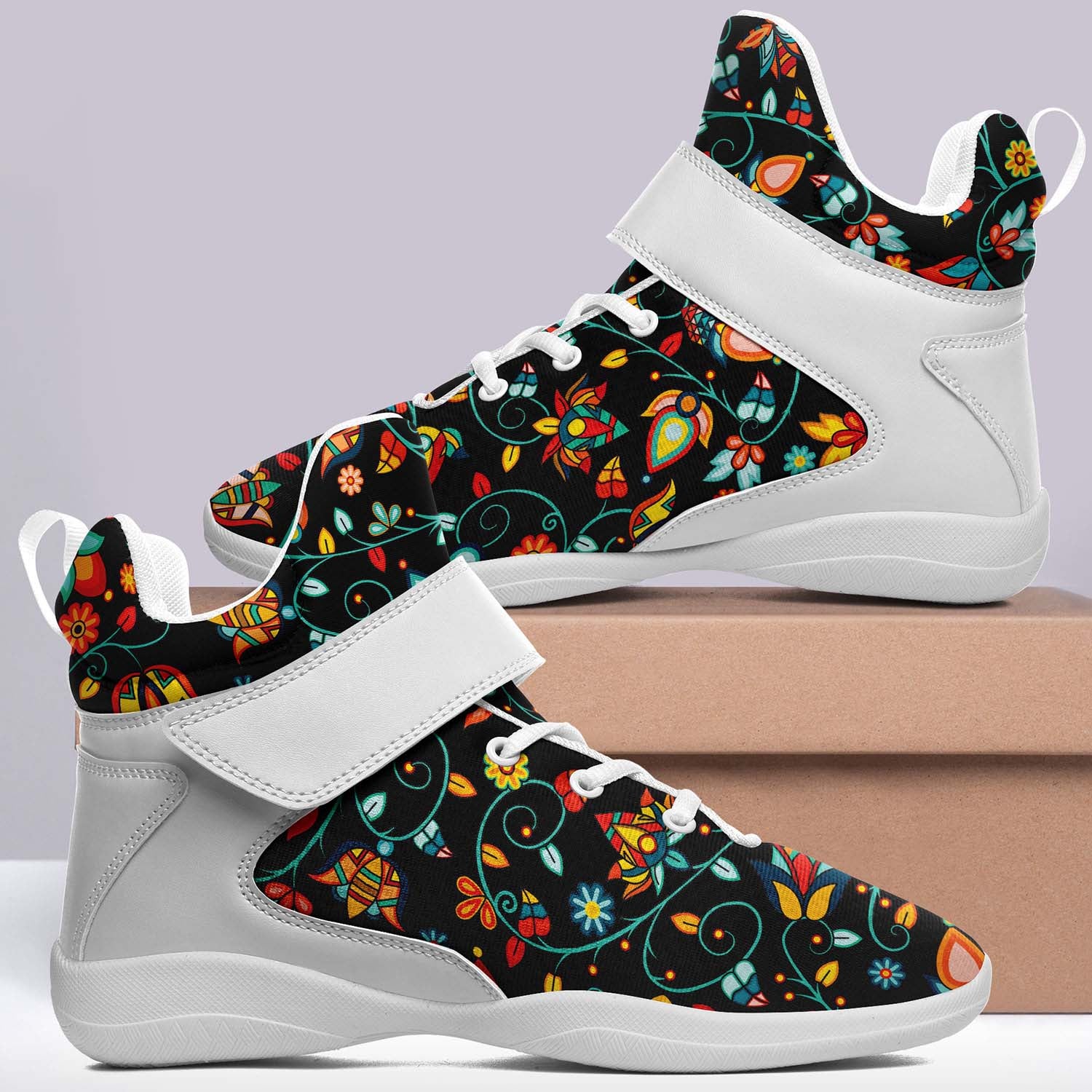 Thorny Path Black Ipottaa Basketball / Sport High Top Shoes - White Sole