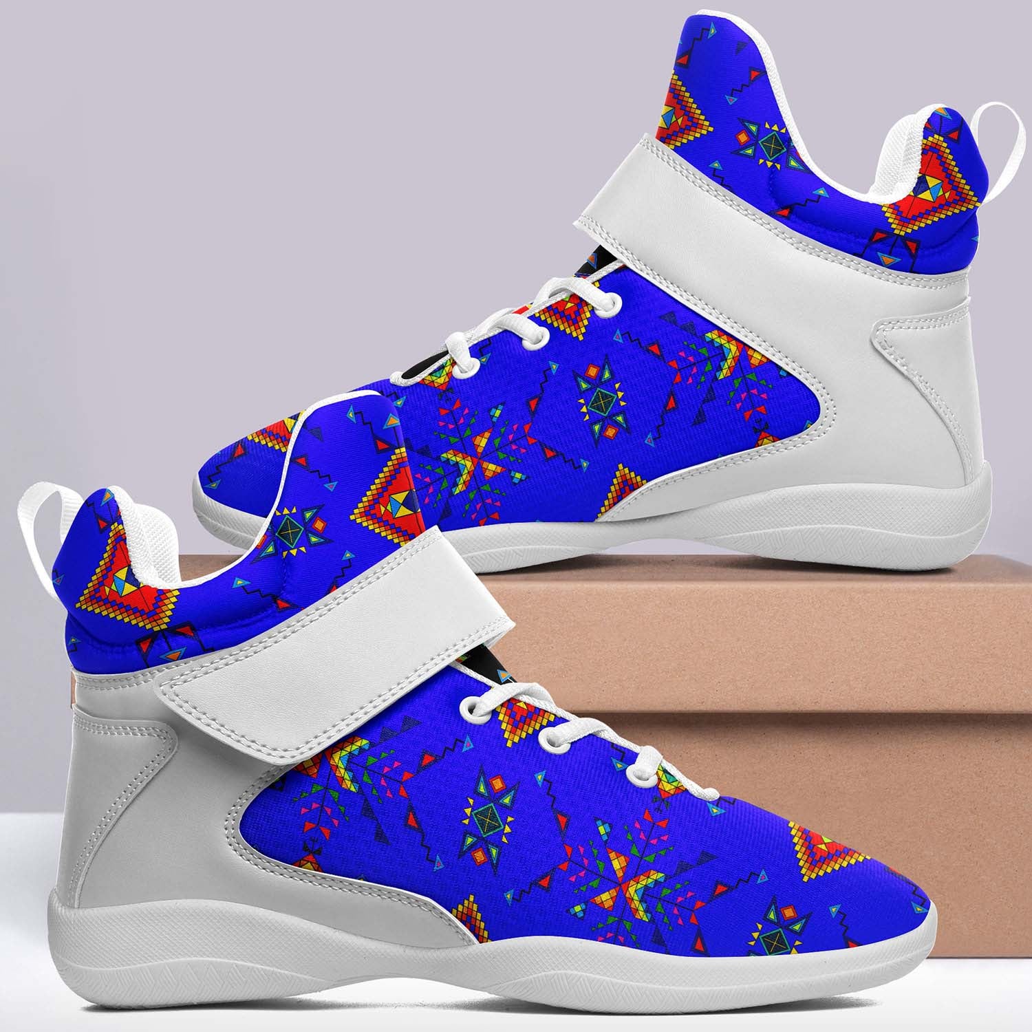 Buffalo Jump Blue Ipottaa Basketball / Sport High Top Shoes - White Sole