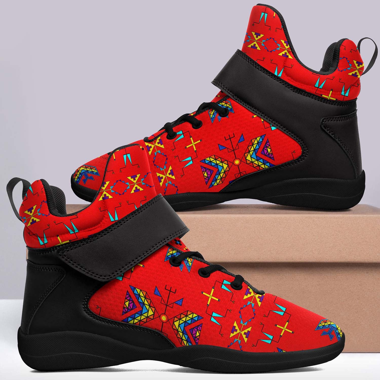Rainy Chief Rainbow Red Ipottaa Basketball / Sport High Top Shoes - Black Sole
