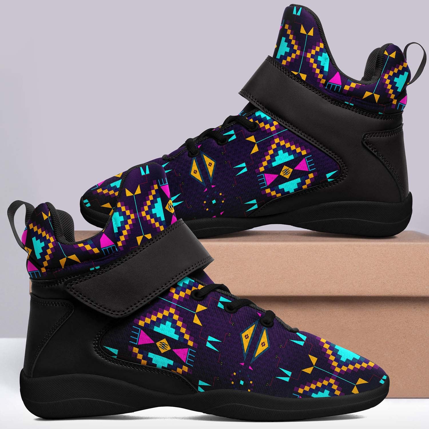 Rite of Passage Dark Purple Ipottaa Basketball / Sport High Top Shoes - Black Sole