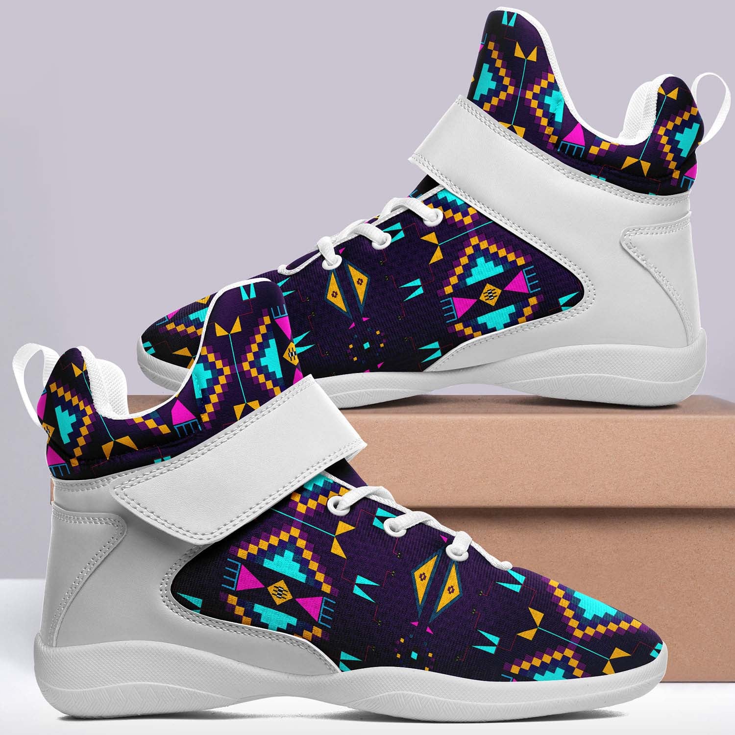 Rite of Passage Dark Purple Ipottaa Basketball / Sport High Top Shoes - White Sole