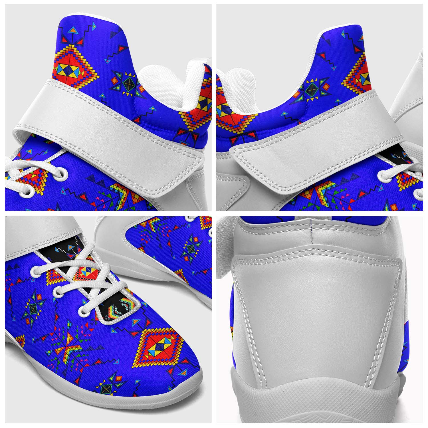 Buffalo Jump Blue Ipottaa Basketball / Sport High Top Shoes - White Sole