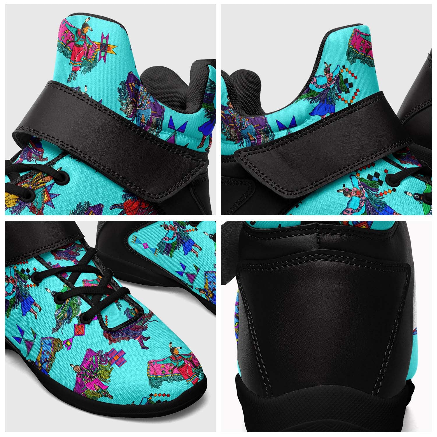 Women's Fancy Dancers Turquoise Ipottaa Basketball / Sport High Top Shoes - Black Sole