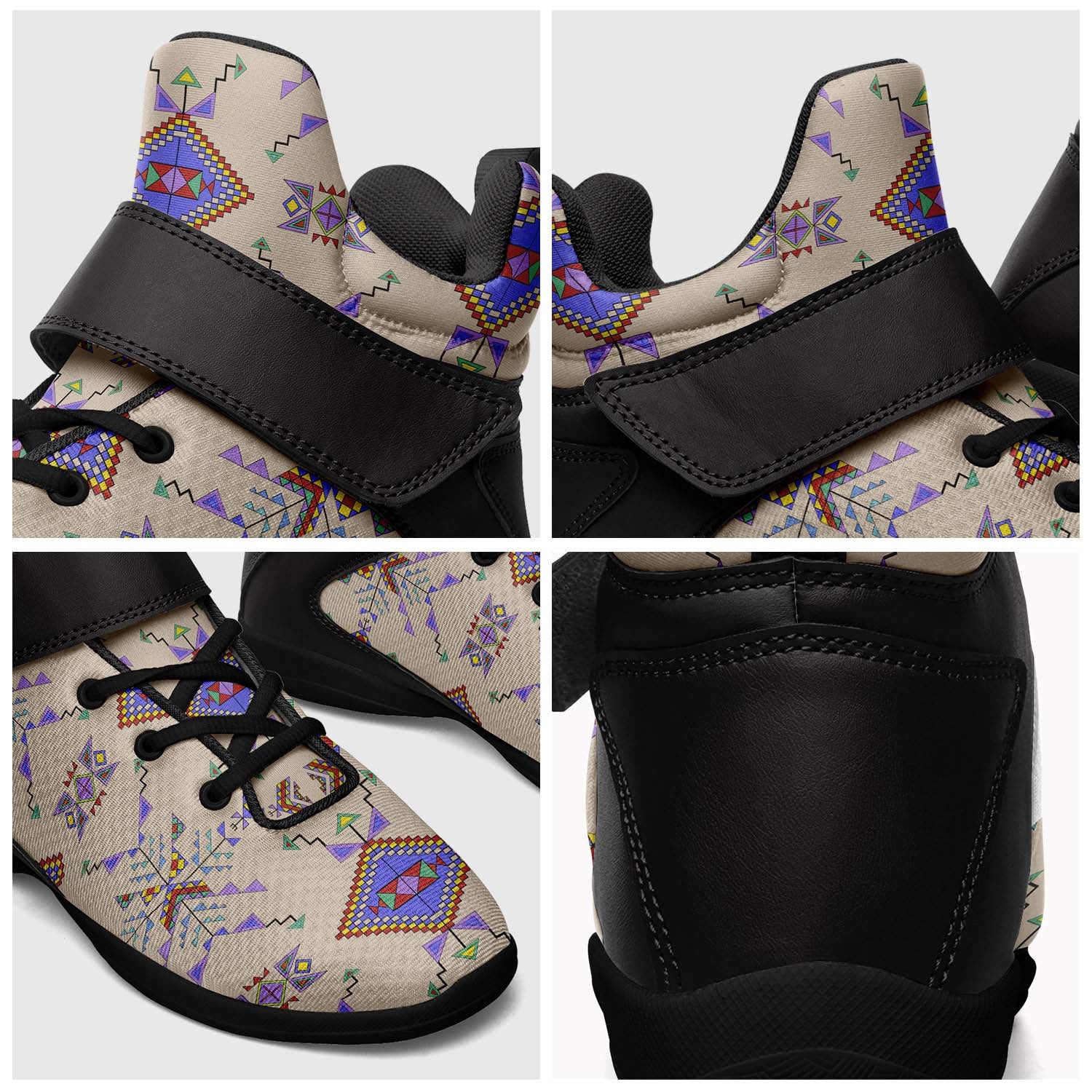 Buffalo Jump Hide Ipottaa Basketball / Sport High Top Shoes - Black Sole