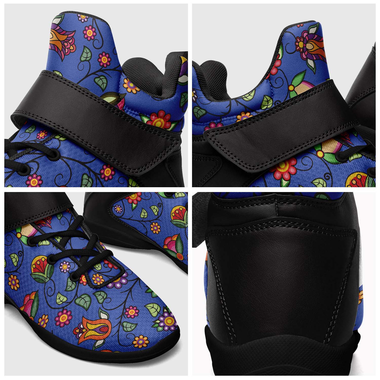 Heartbeat Petals Blue Ipottaa Basketball / Sport High Top Shoes - Black Sole