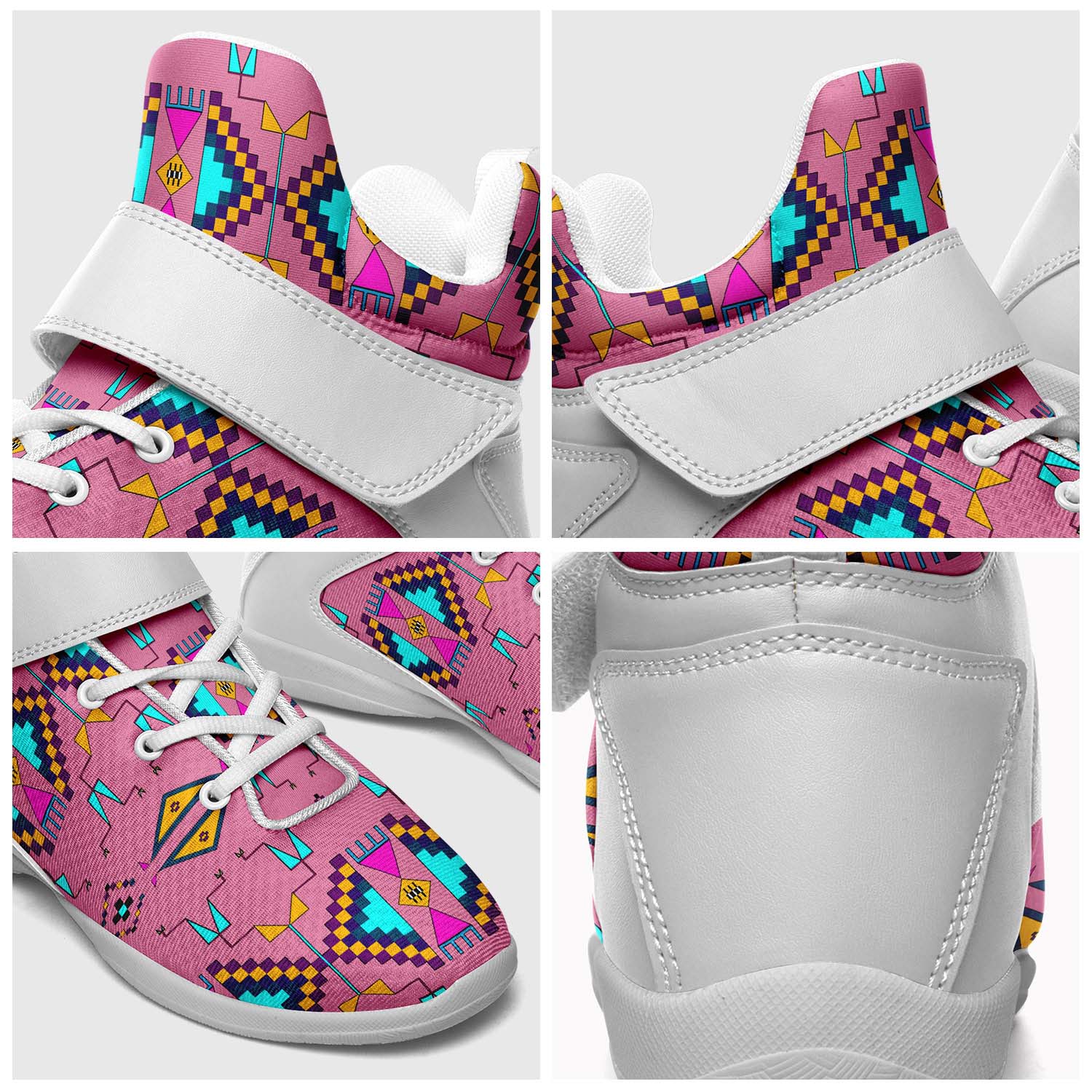 Rite of Passage Pink Ipottaa Basketball / Sport High Top Shoes - White Sole
