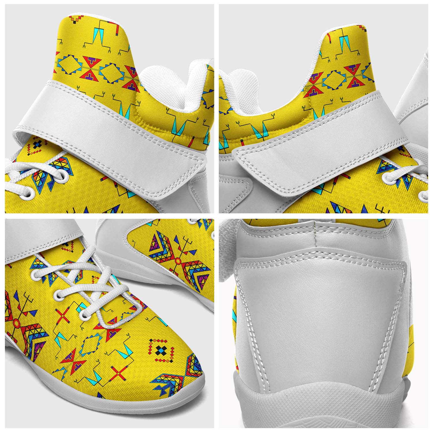 Rainy Chief Rainbow Yellow Ipottaa Basketball / Sport High Top Shoes - White Sole