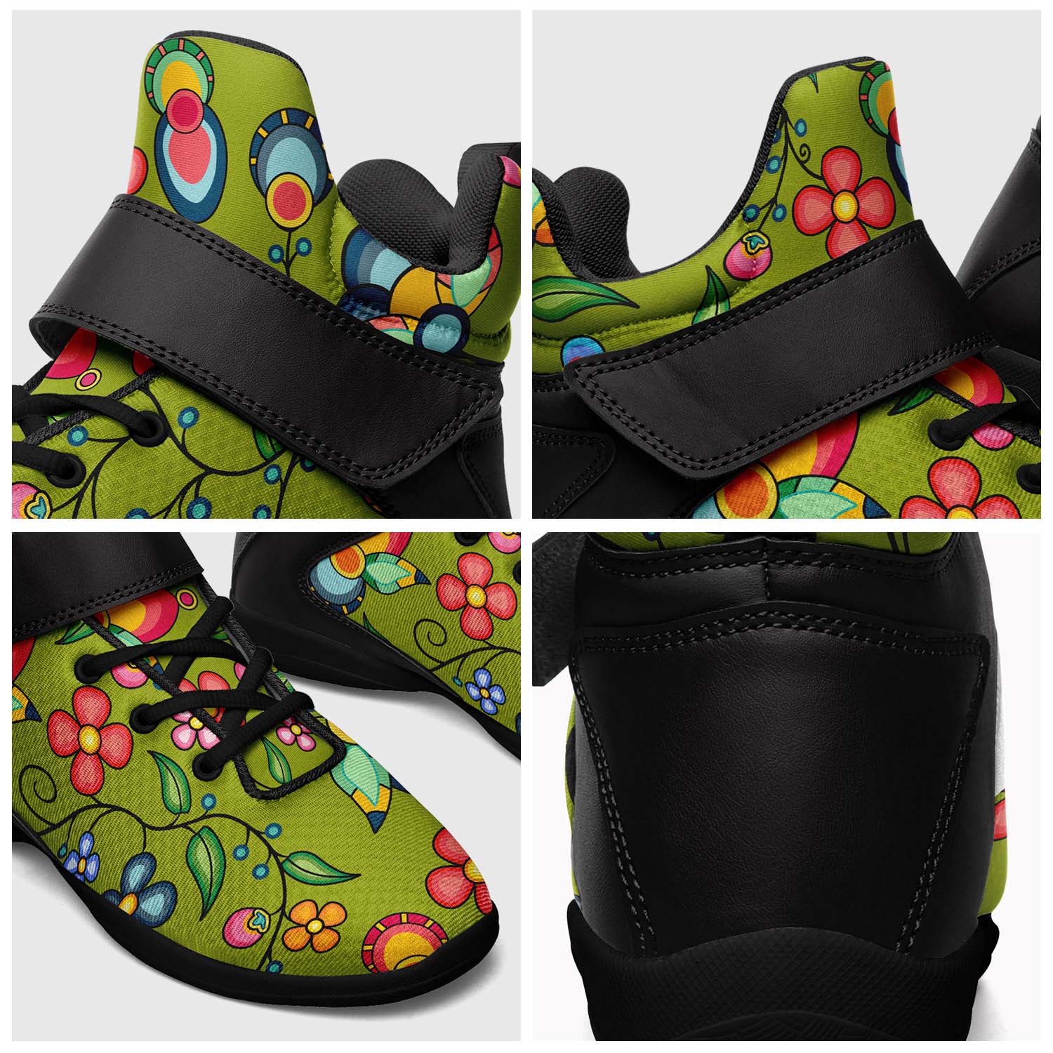 Floral Bounty Sweetgrass Ipottaa Basketball / Sport High Top Shoes - Black Sole