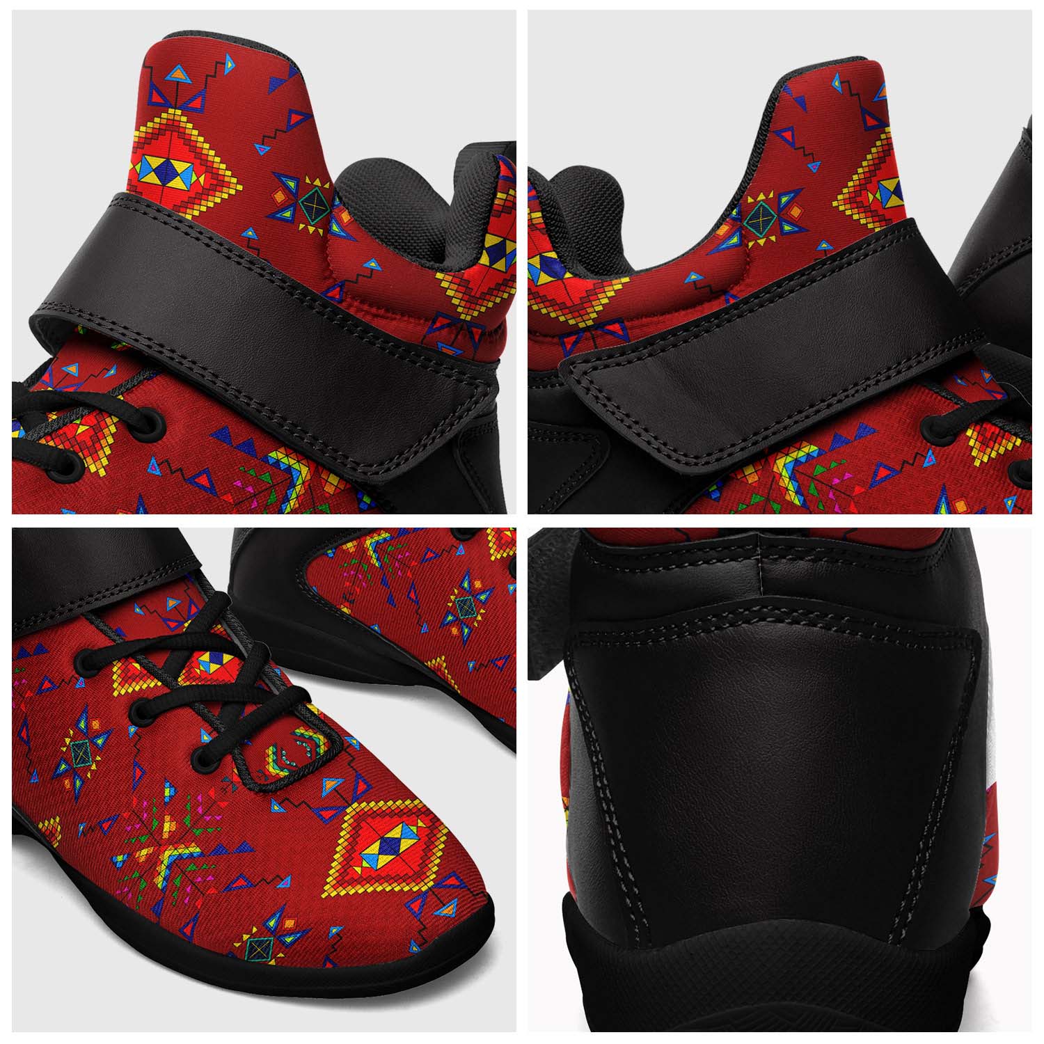 Buffalo Jump Red Ipottaa Basketball / Sport High Top Shoes - Black Sole