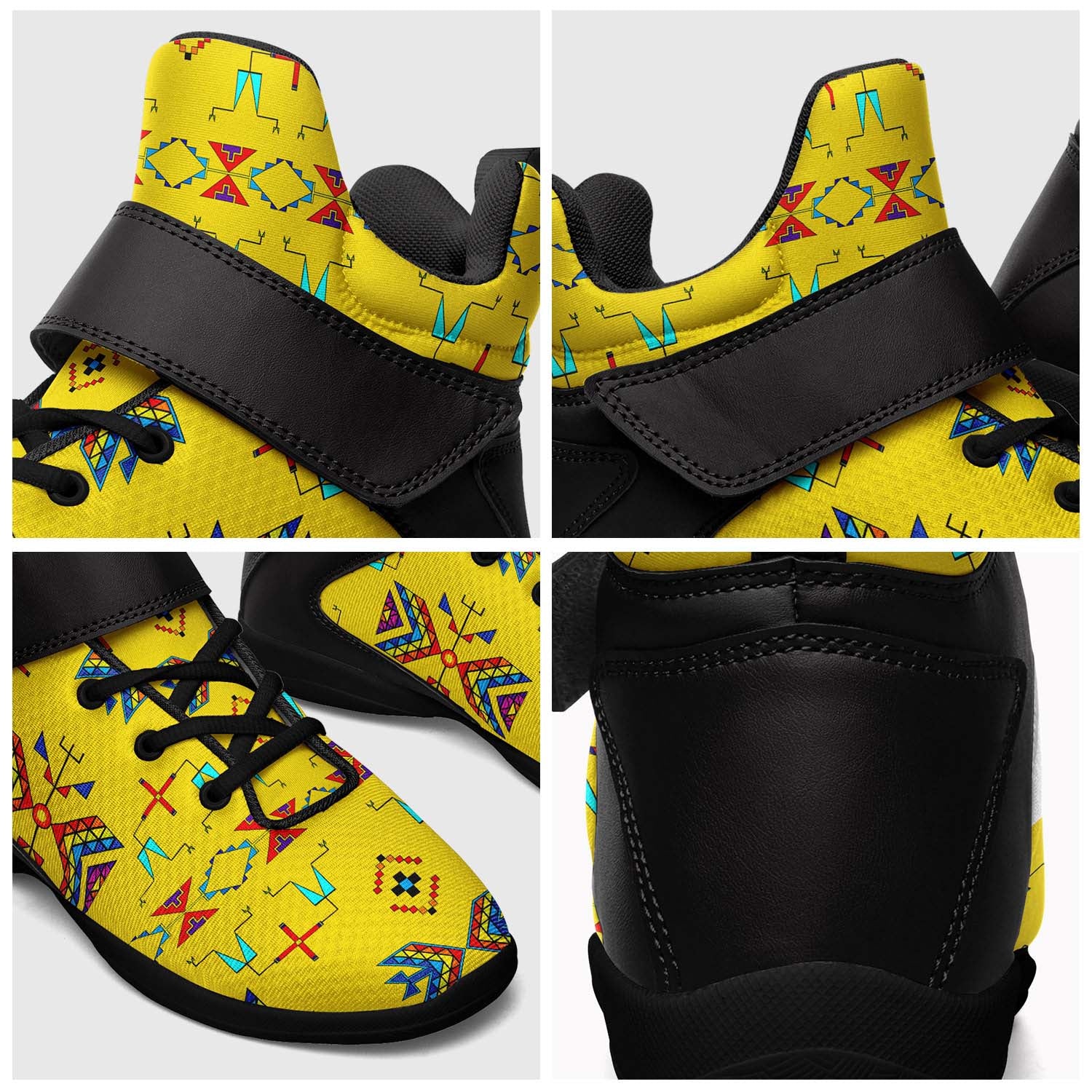 Rainy Chief Rainbow Yellow Ipottaa Basketball / Sport High Top Shoes - Black Sole