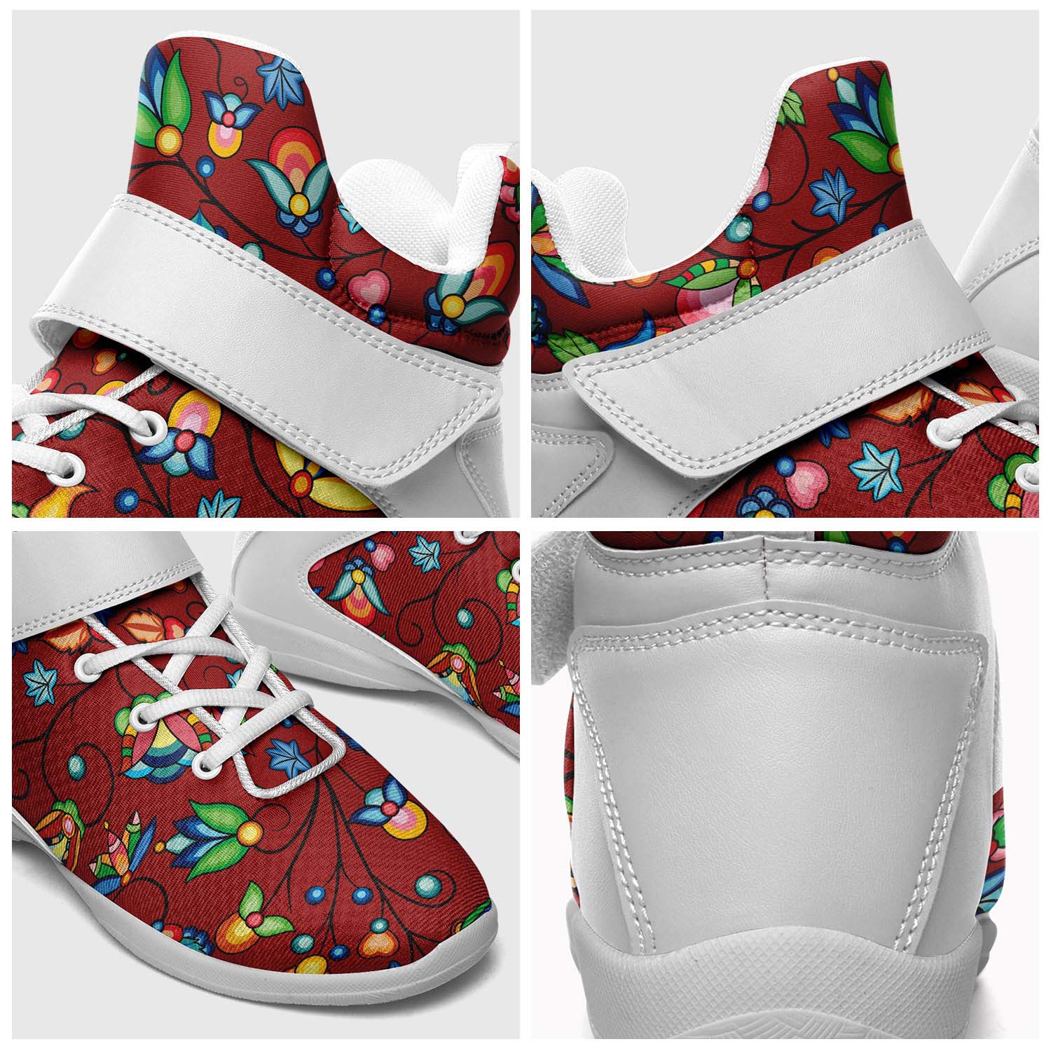 Prairie Plains Spirit Red Ipottaa Basketball / Sport High Top Shoes - White Sole
