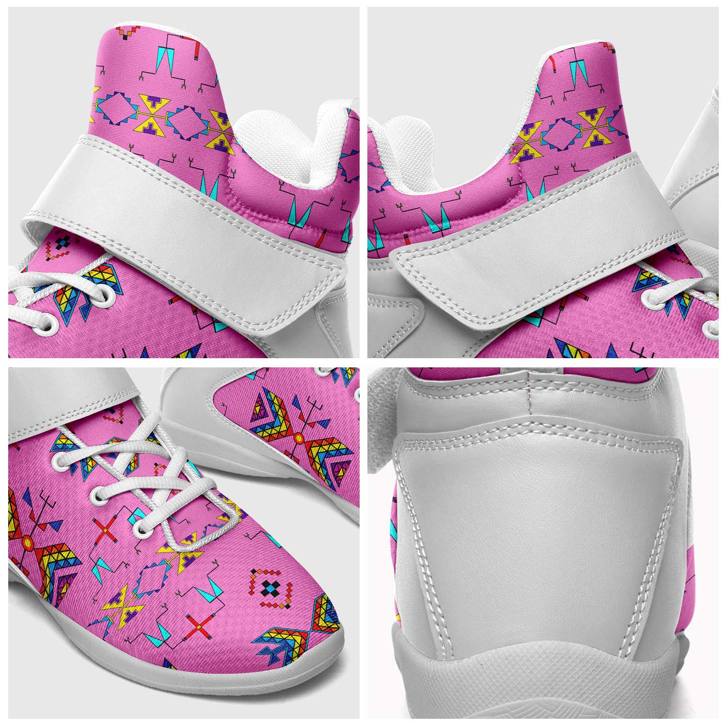 Rainy Chief Rainbow Blush Ipottaa Basketball / Sport High Top Shoes - White Sole
