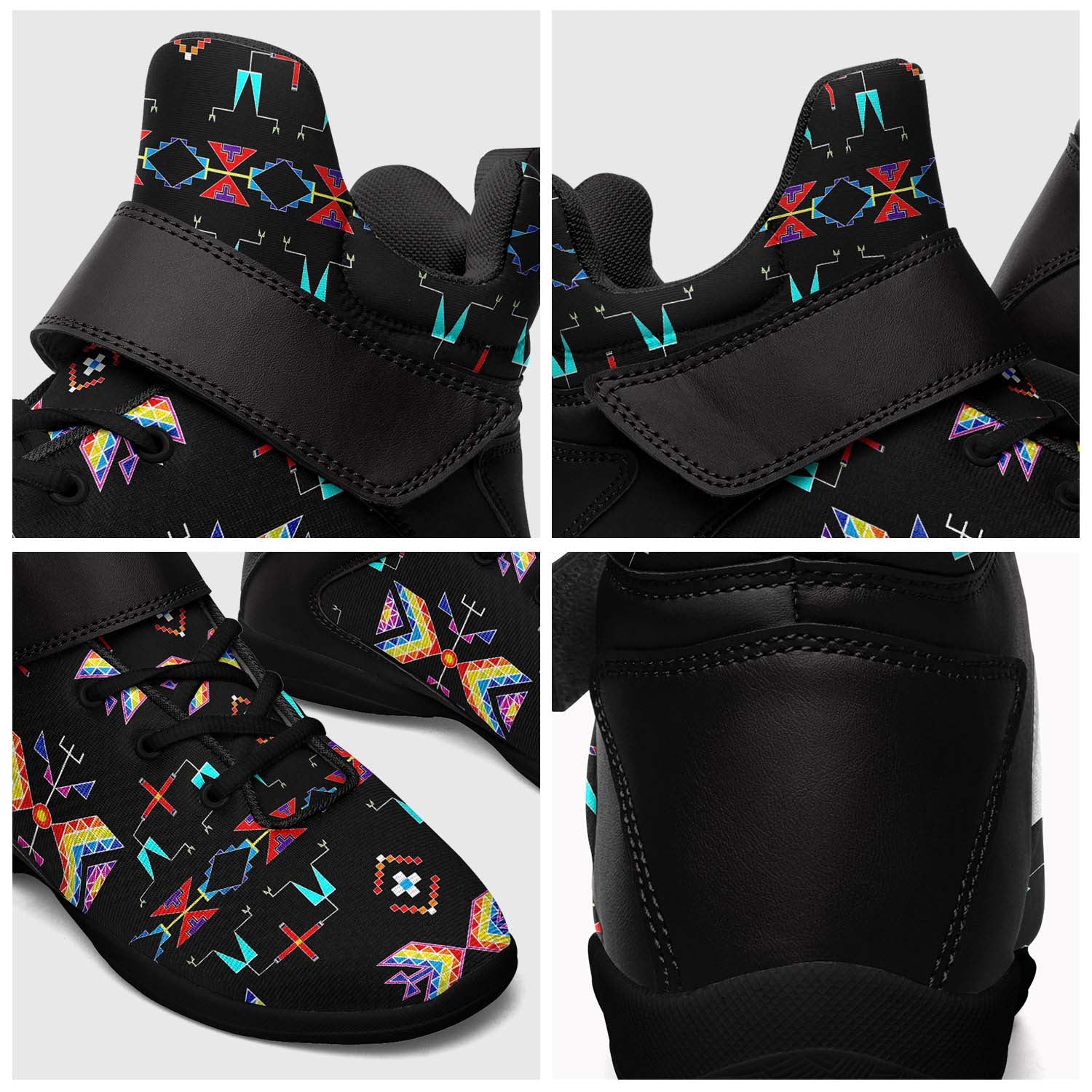 Rainy Chief Rainbow Black Ipottaa Basketball / Sport High Top Shoes - Black Sole
