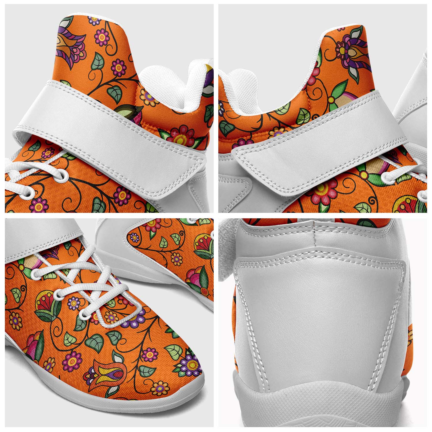 Heartbeat Petals ECM Orange Ipottaa Basketball / Sport High Top Shoes - White Sole