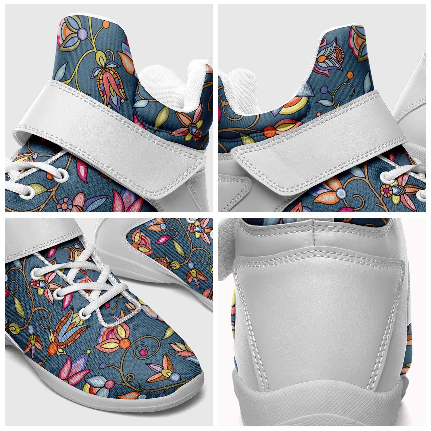 Buffalo Bloom Rainstorm Ipottaa Basketball / Sport High Top Shoes - White Sole