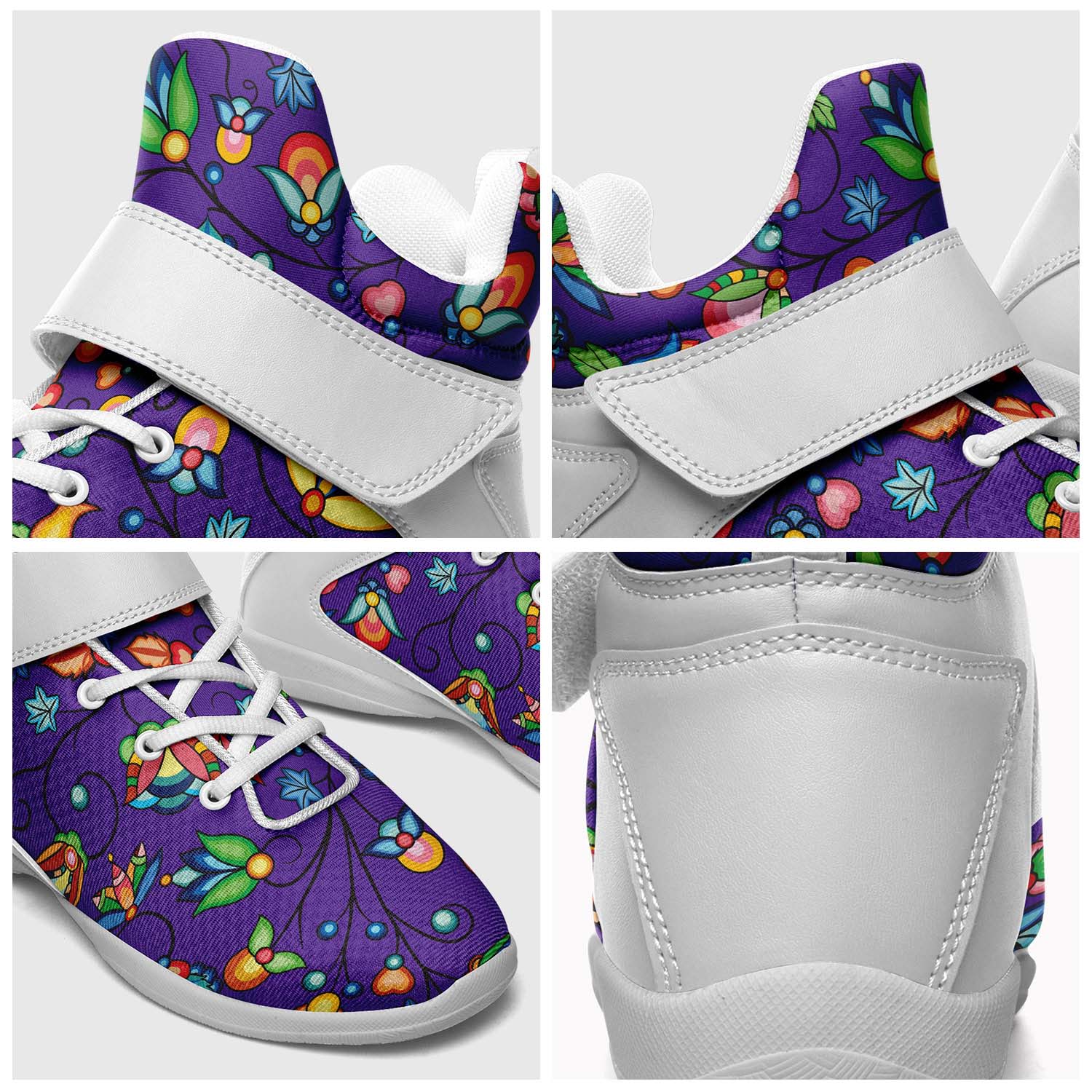 Prairie Plains Spirit Midnight Purple Ipottaa Basketball / Sport High Top Shoes - White Sole