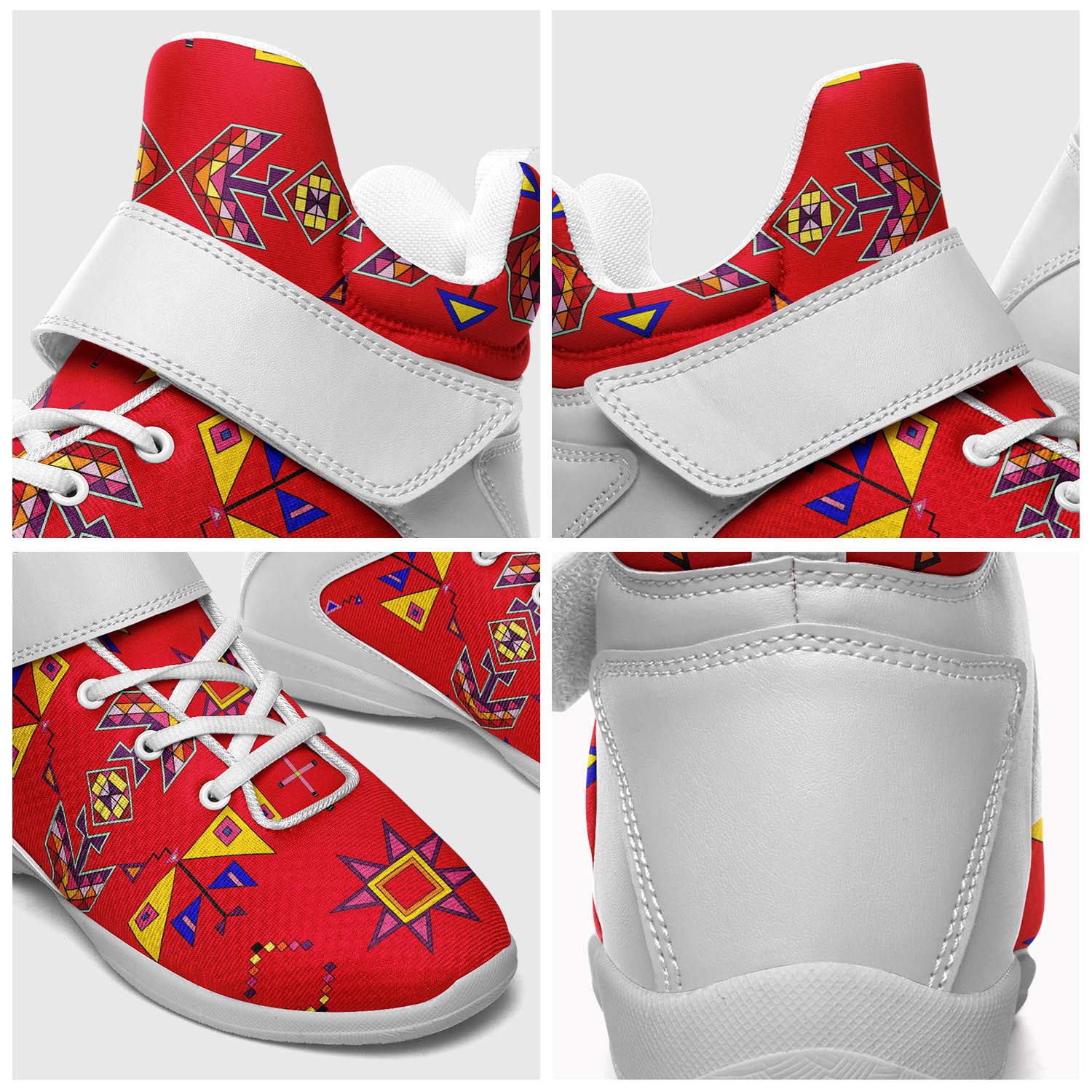 Scattered Generations Red Ipottaa Basketball / Sport High Top Shoes - White Sole