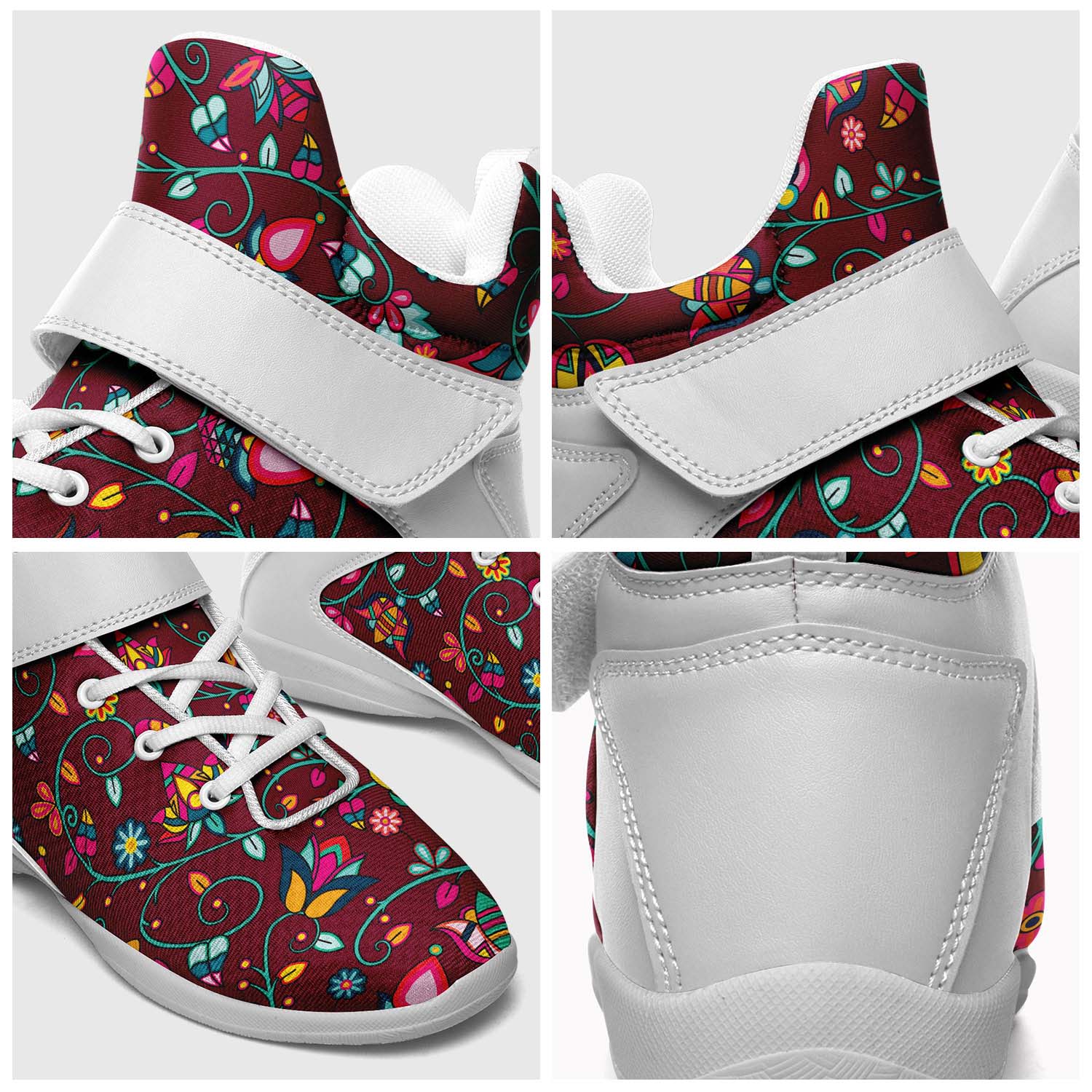 Thorny Path Cranberry Ipottaa Basketball / Sport High Top Shoes - White Sole