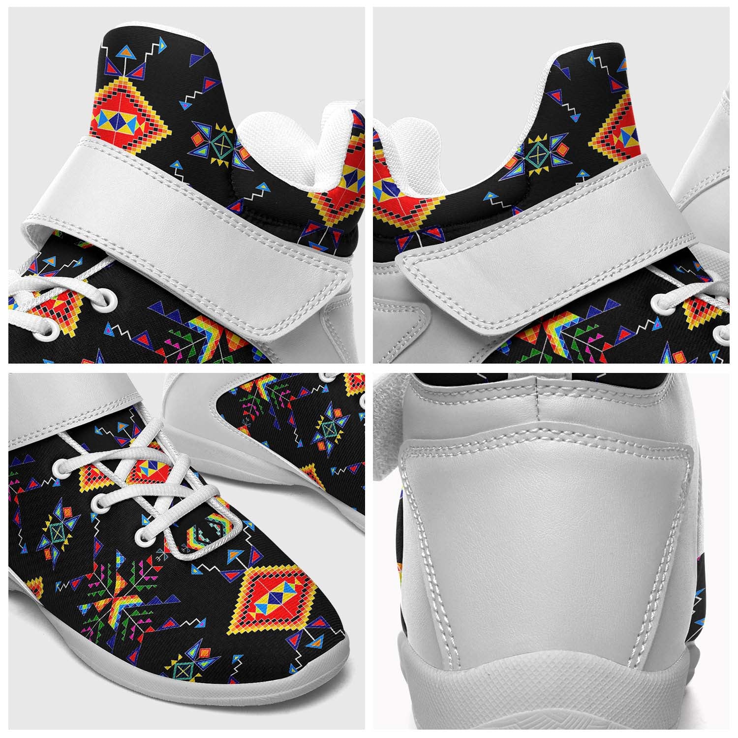 Buffalo Jump Black Ipottaa Basketball / Sport High Top Shoes - White Sole