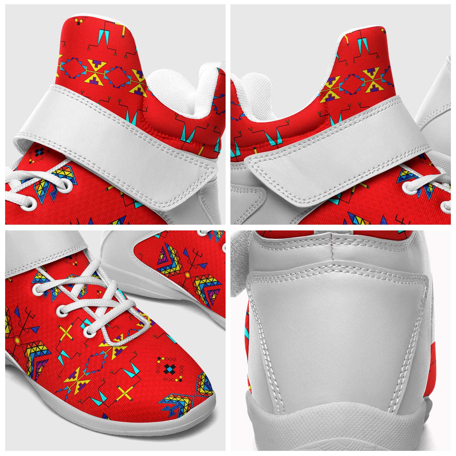 Rainy Chief Rainbow Red Ipottaa Basketball / Sport High Top Shoes - White Sole