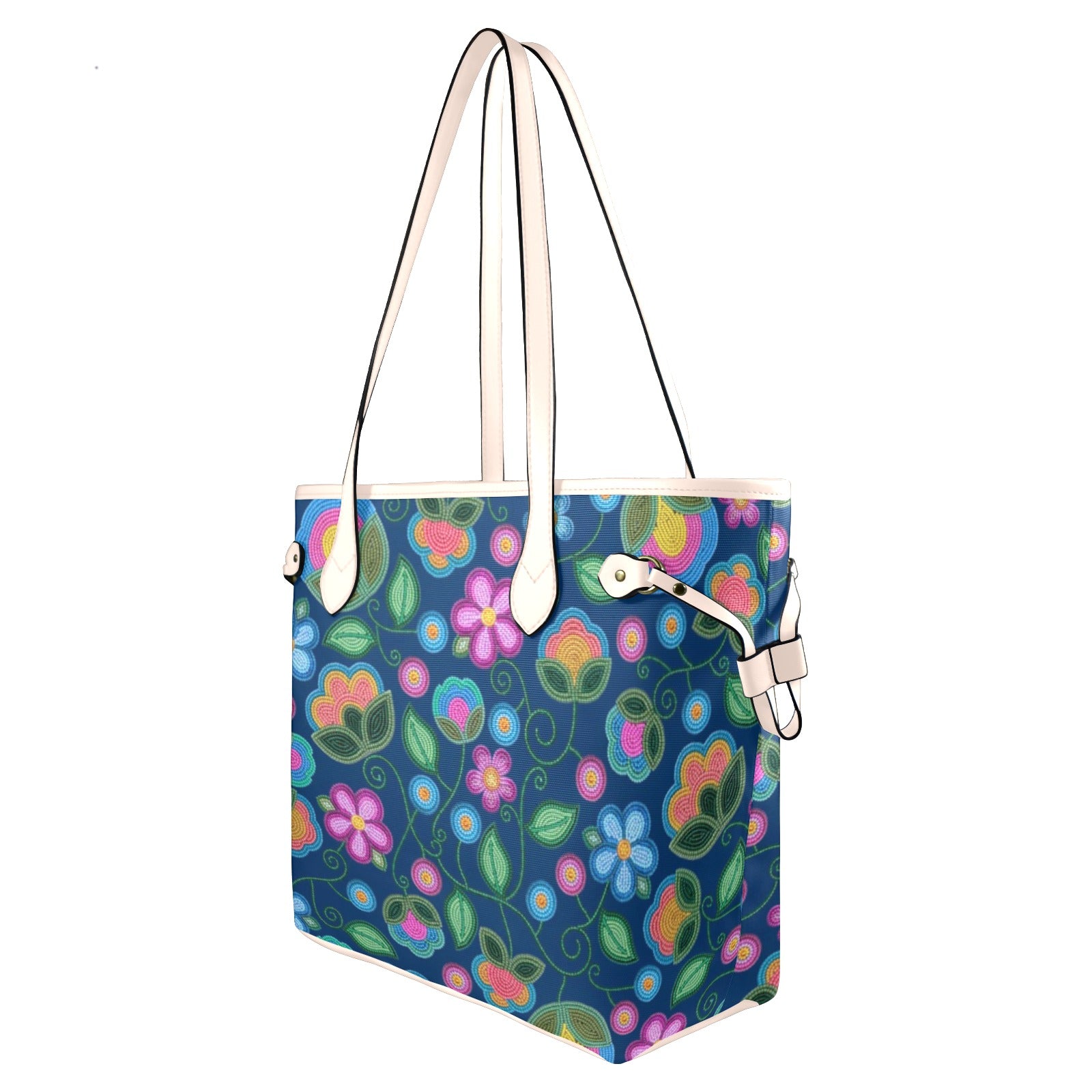 Turquoise Sunbeam Blue Clover Canvas Tote Bag