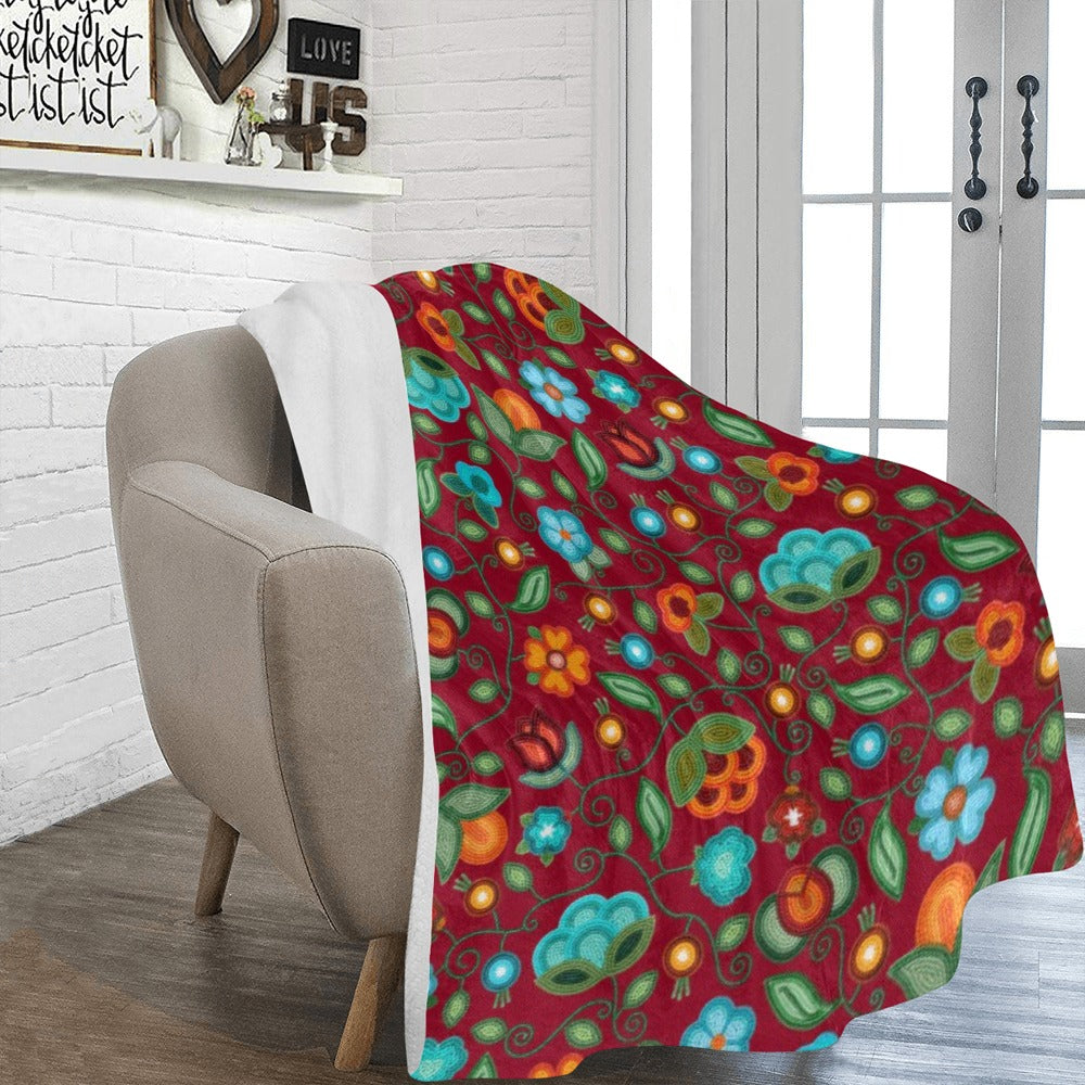 Prairie Fire Petals Red Ultra-Soft Micro Fleece Blanket 60"x80"
